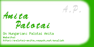 anita palotai business card